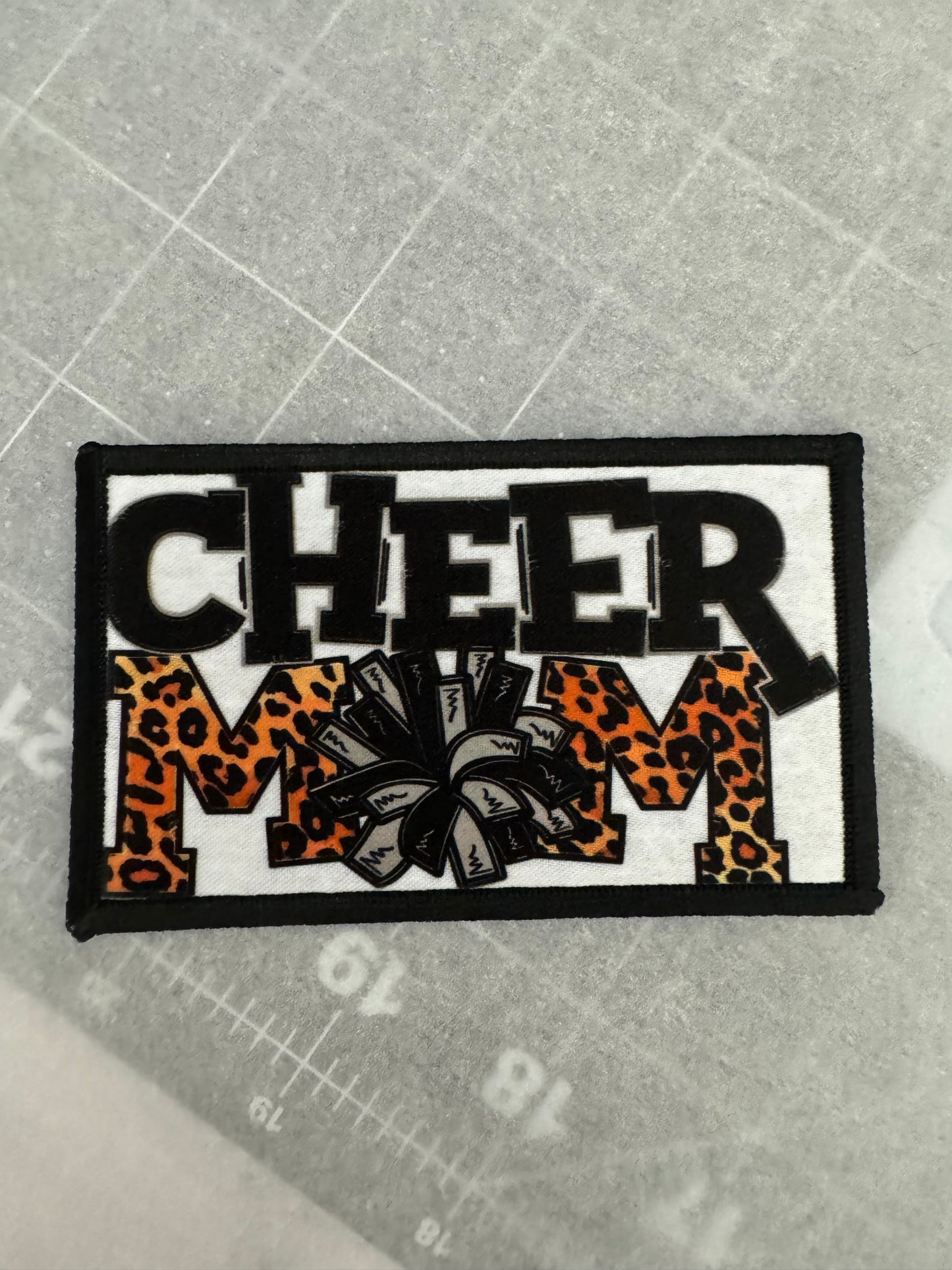 CHEER MOM BLUE LEOPARD