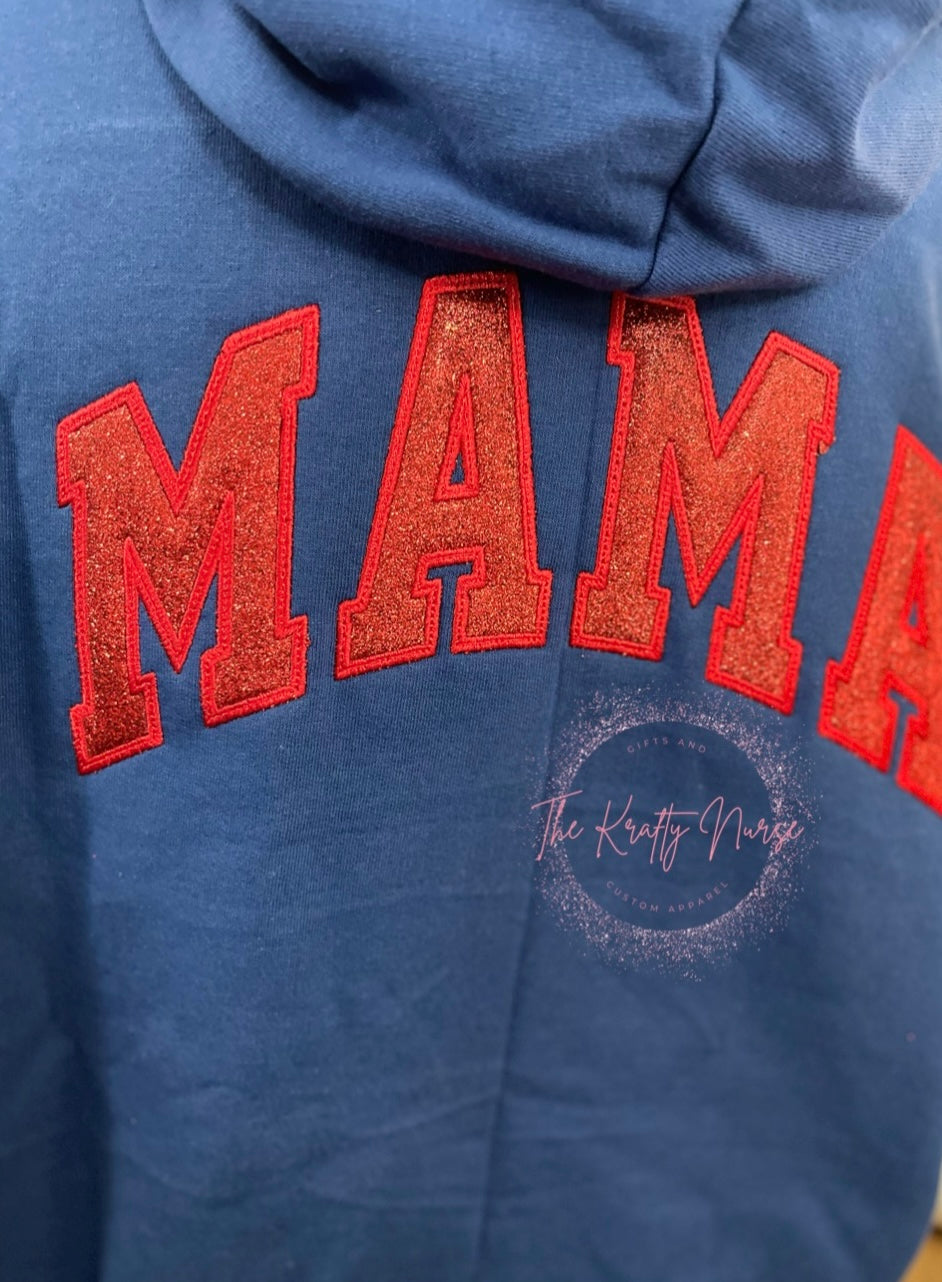 EMBROIDERED MAMA ZIP UP JACKET