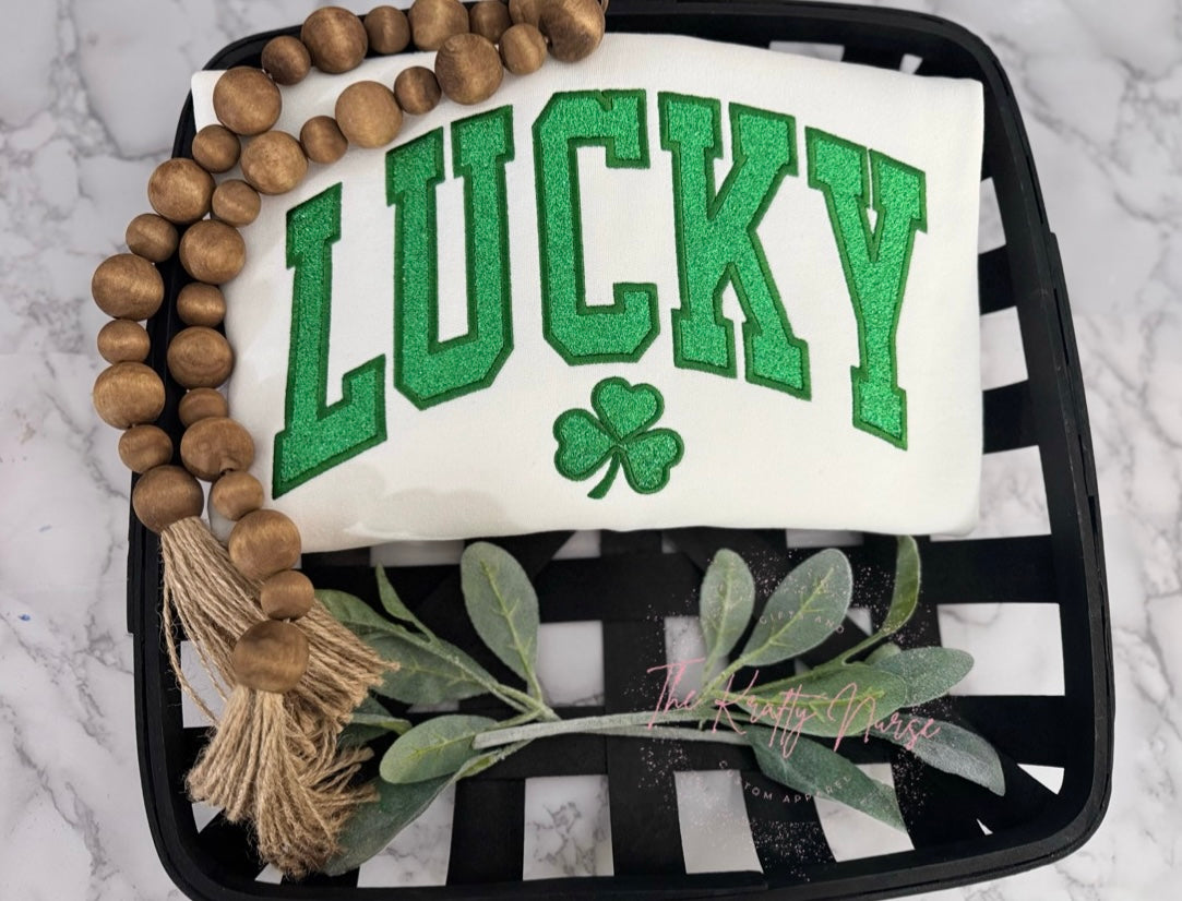 LUCKY SHAMROCK GLITTER APPLIQUÉ