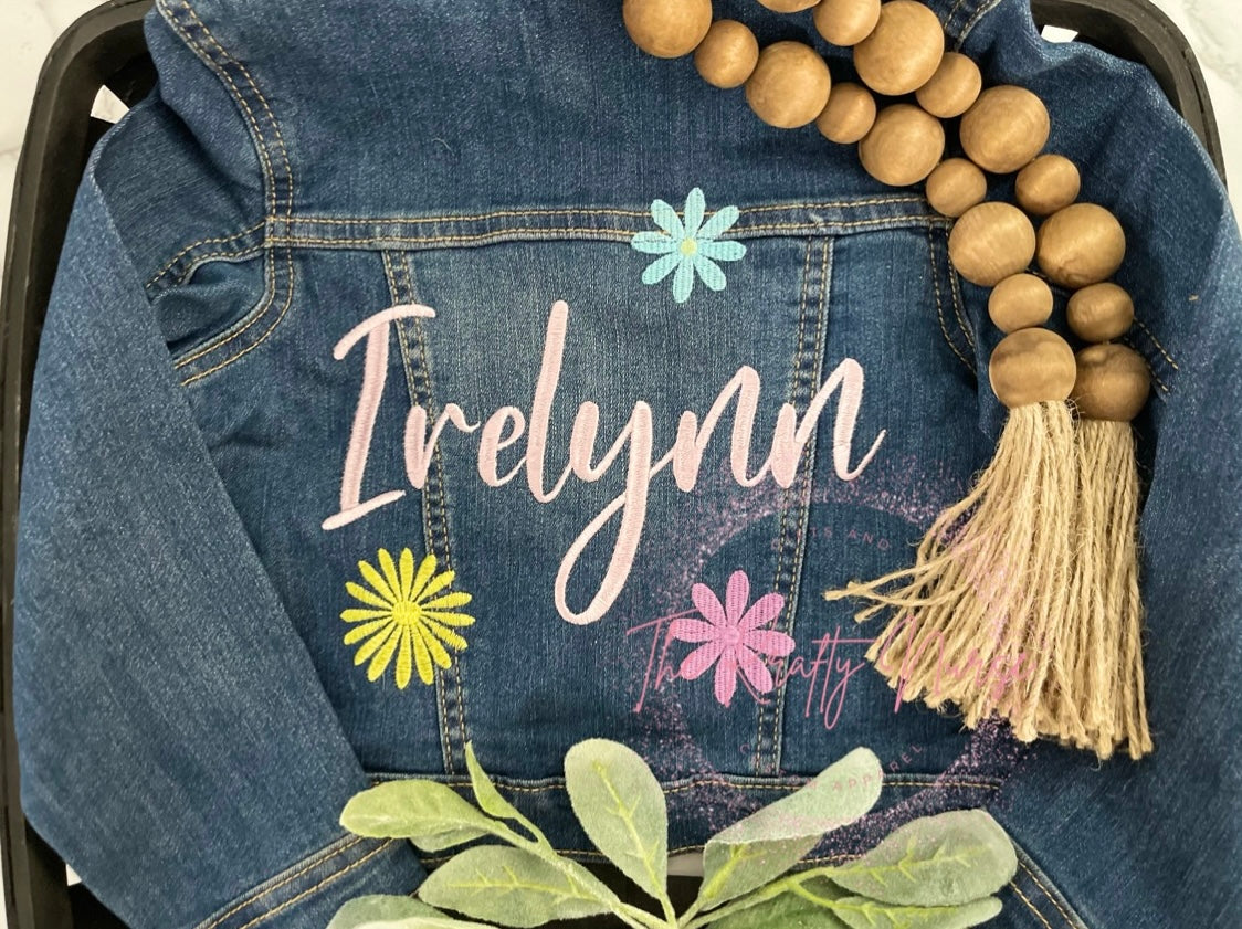 Embroidered Girls Denim Jacket