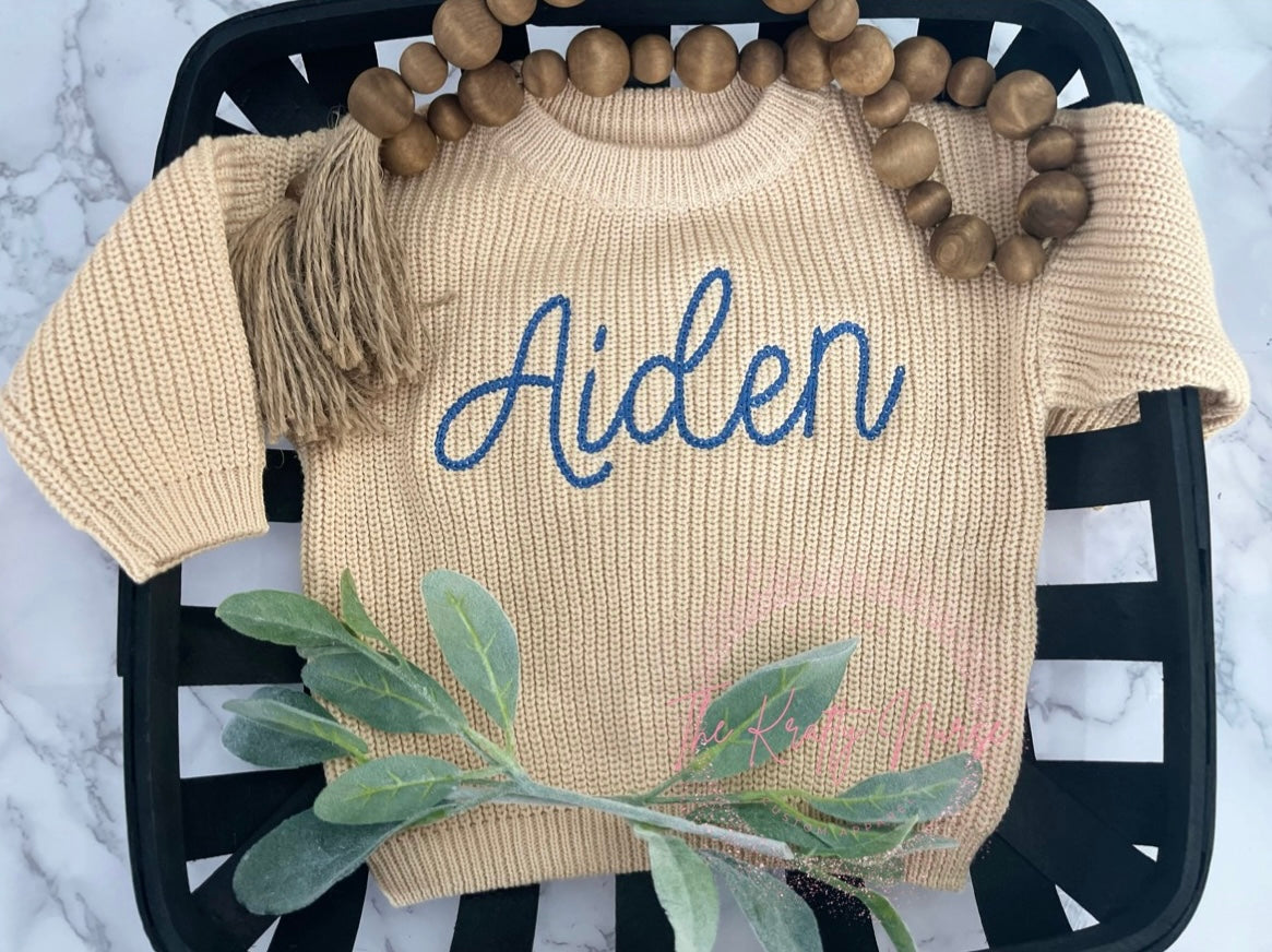 Personalized Baby Chunky Knit Sweaters