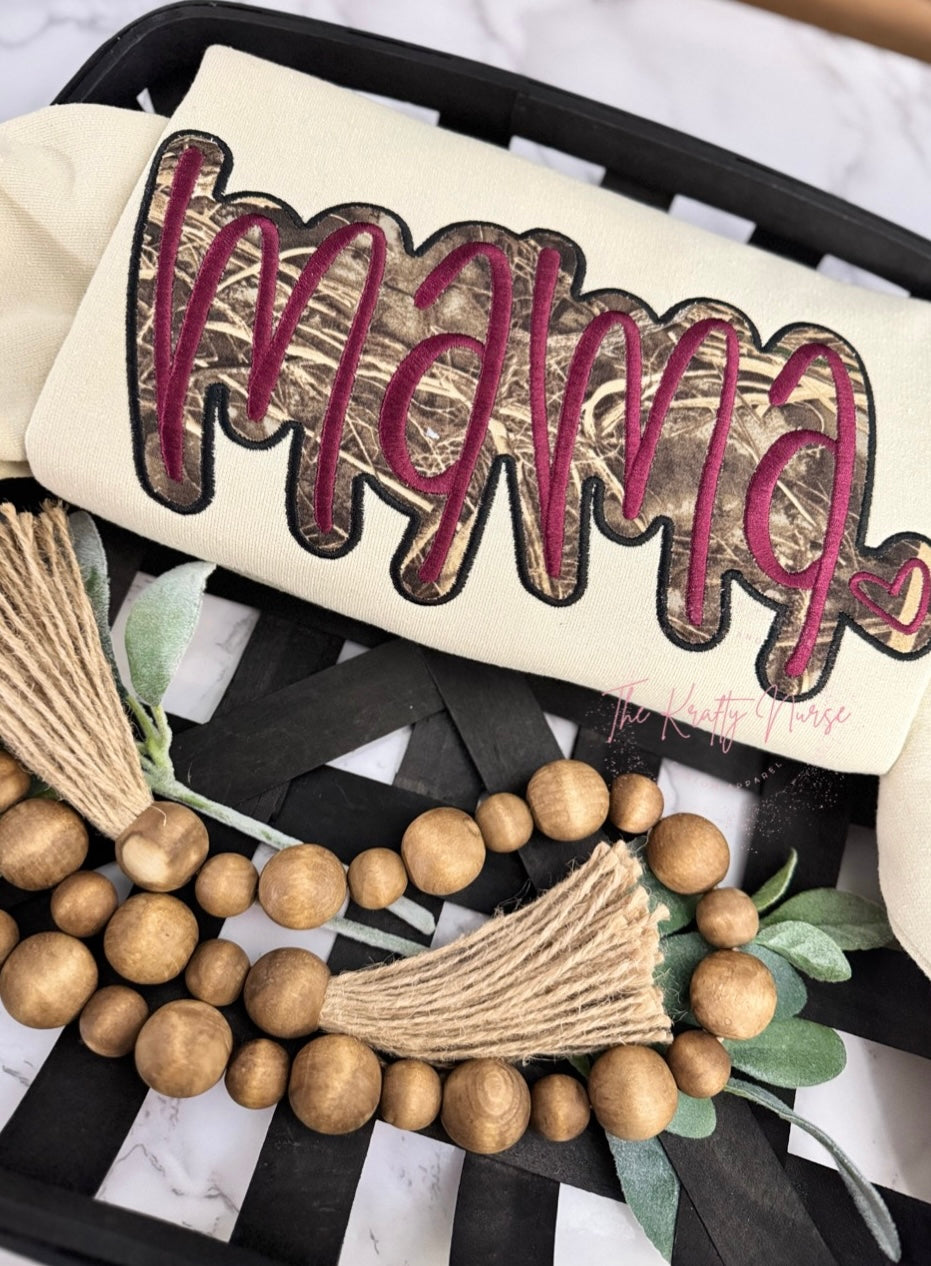 CAMO MAMA APPLIQUE SWEATSHIRT