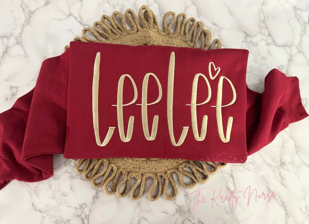 EMBROIDERED CUSTOM NAME SWEATSHIRT