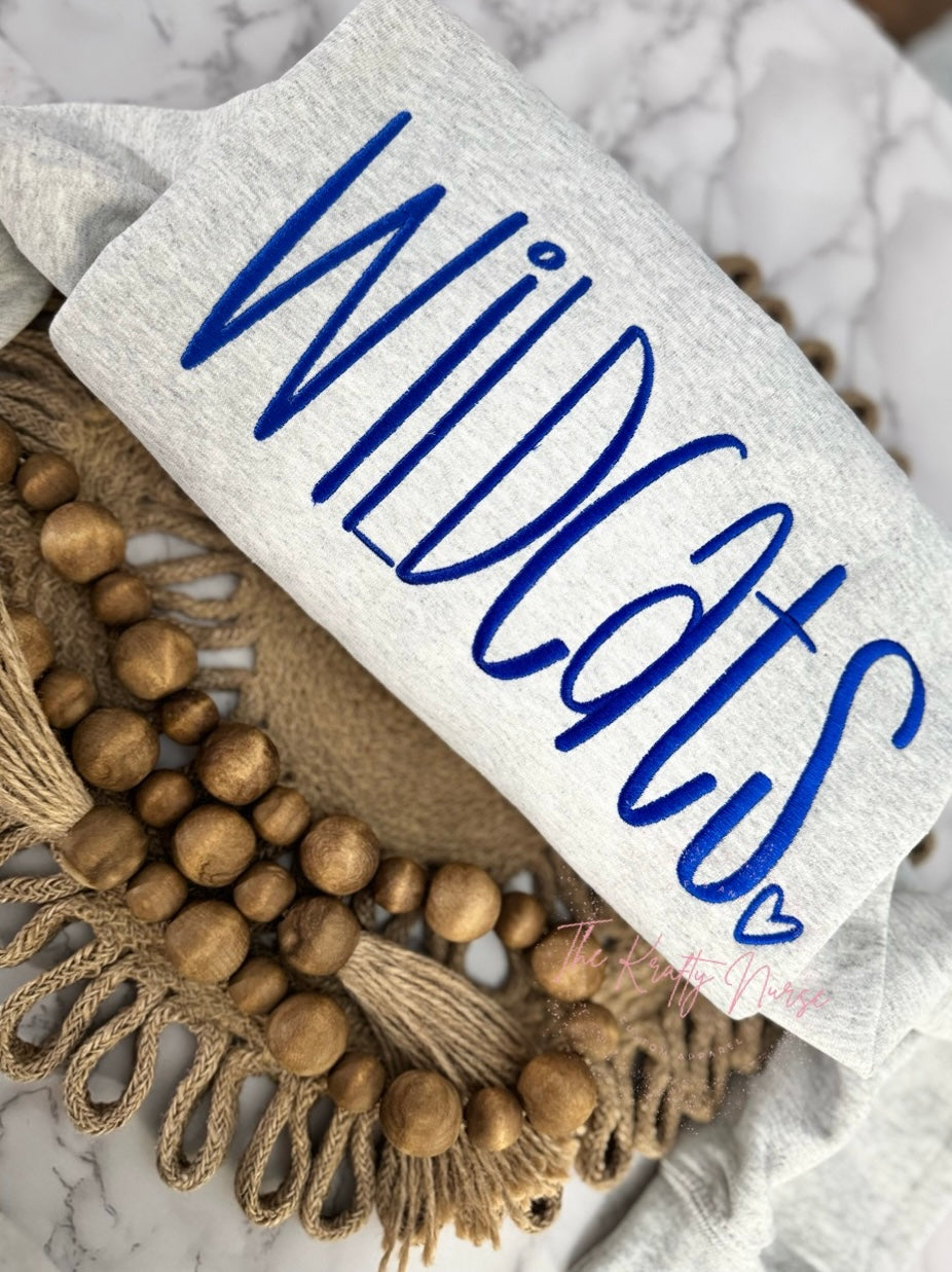 EMBROIDERED WILDCATS SWEATSHIRT