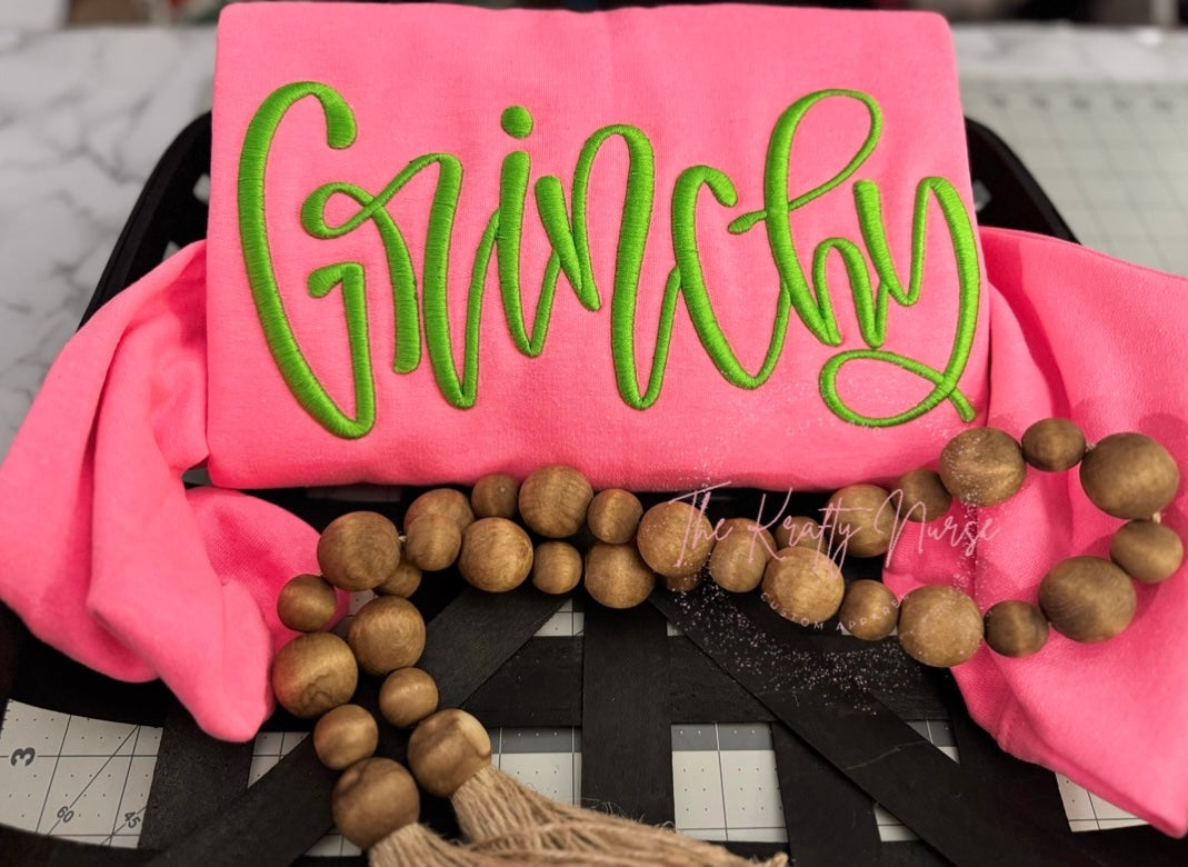 3D EMBROIDERED GRINCHY