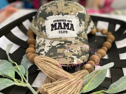 CAMO STRESSED OUT MAMA CLUB TRUCKER HAT