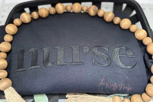 EMBROIDERED TONE ON TONE NURSE SWEATSHIRT