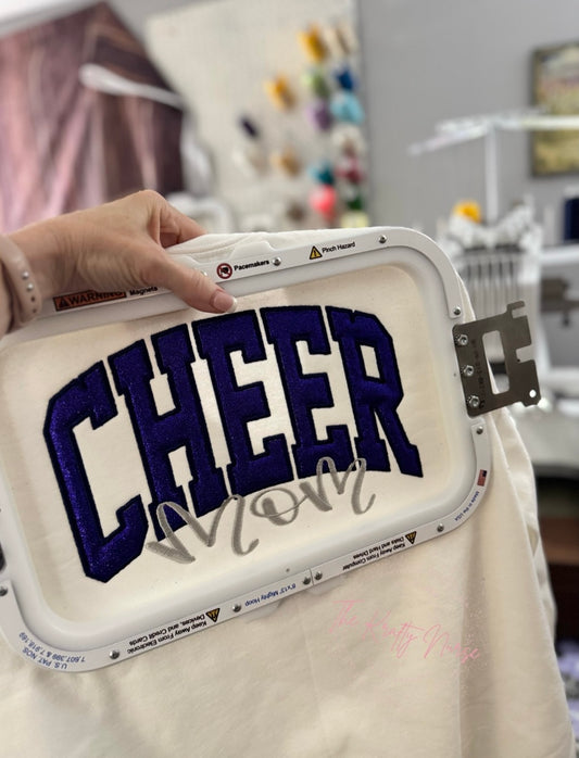 CHEER MOM GLITTER APPLIQUÉ