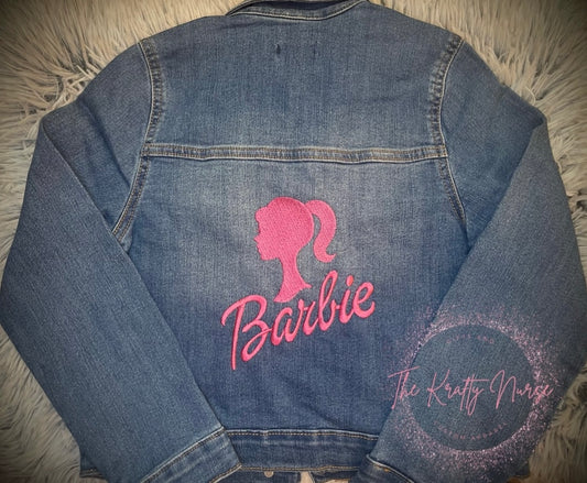 Toddler Embrodiered Barbie Jean Jacket