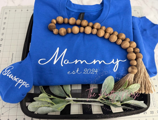 Embroidered Mommy est Sweatshirt