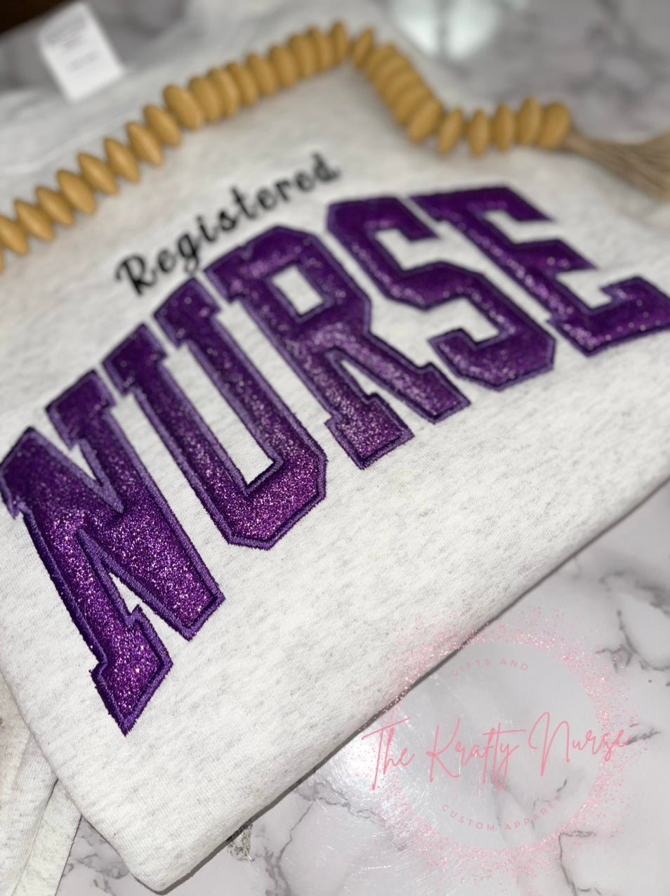 NURSE Purple Glittered Sweatshirt