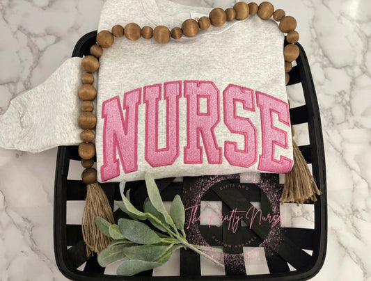 NURSE Arched Glitter appliqué PINK